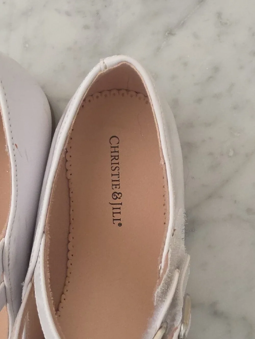 Christie & Jill Girls' White Patent Mary Jane Dress Shoes
